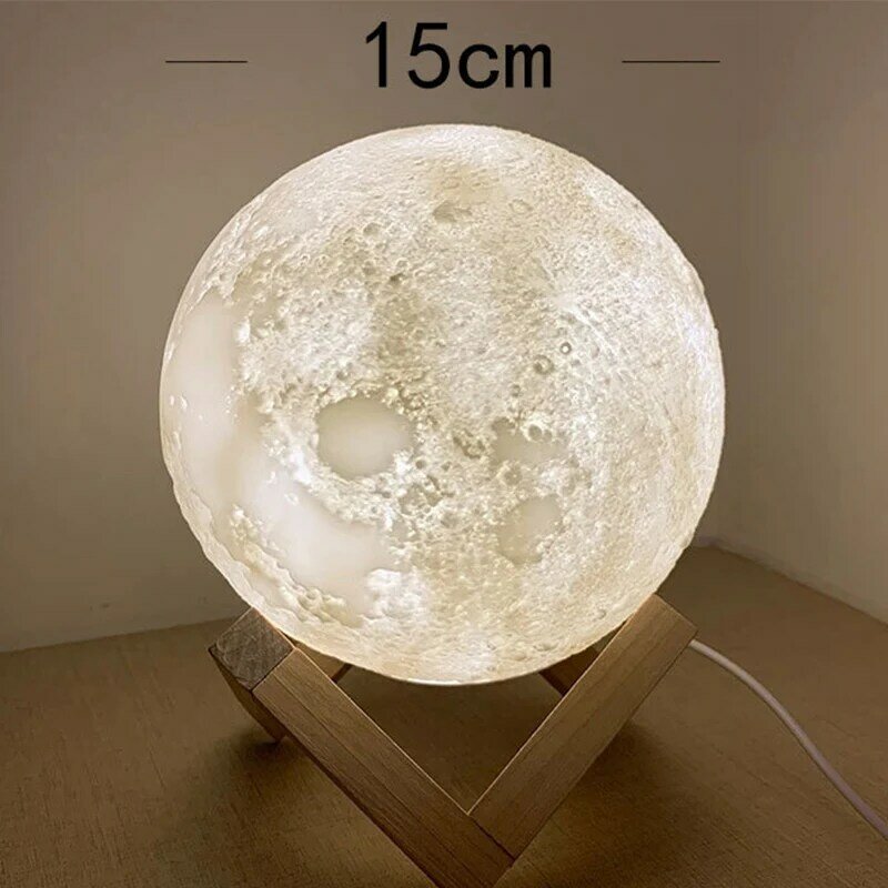 Lampka nocna LED lampa wydruk 3D księżyc akumulator zmienia kolor 3D światło dotykowy lampa księżycowa lampki nocne dla dzieci lampka nocna dla domu