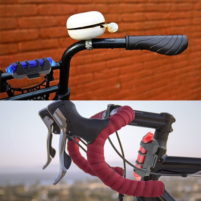 مصباح ليد جيب المحمولة تحذير ضوء سلامة الدراجات دراجة أضواء 4 طرق الإضاءة USB شحن في الهواء الطلق مصباح دراجة مقاوم للماء