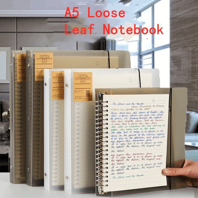 Loose-Leaf Notebook Recarga, A5, B5, 20 Buracos, 60 Folhas, Papel Binder Espiral, Índice, Dentro da página, Dot Grid, Colo em branco, Papelaria
