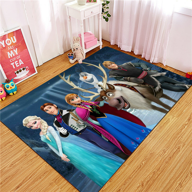 Frozen Baby Playmat DoorMat Kids Rug Game Mat Carpet Bedroom Kitchen Carpet Indoor Bathroom Mat Children Crawling Mat Gift
