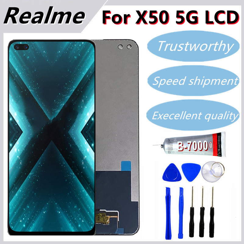 Оригинальный дисплей 6,57 дюйма для Realme X50 5G RMX2144, ЖК-дисплей с сенсорным дигитайзером, экран в сборе
