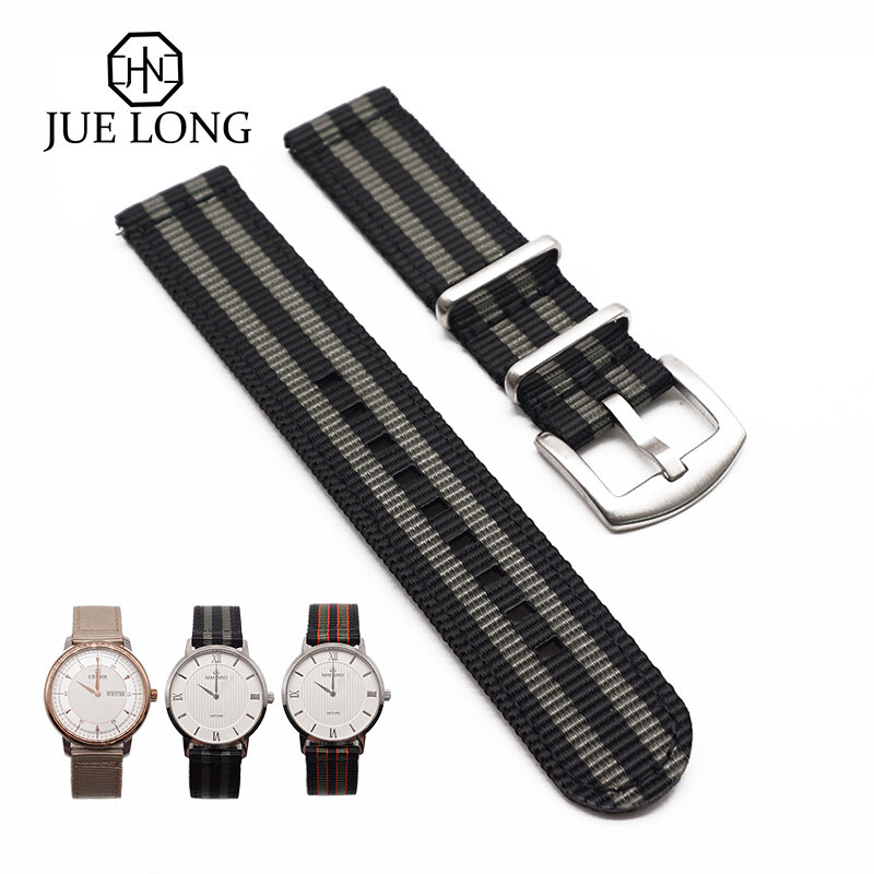 Dobrej jakości gruba nylonowa na świeże powietrze tkanina pasek zegarka 20mm 22mm James Bond zegarek pasek w barwach nato
