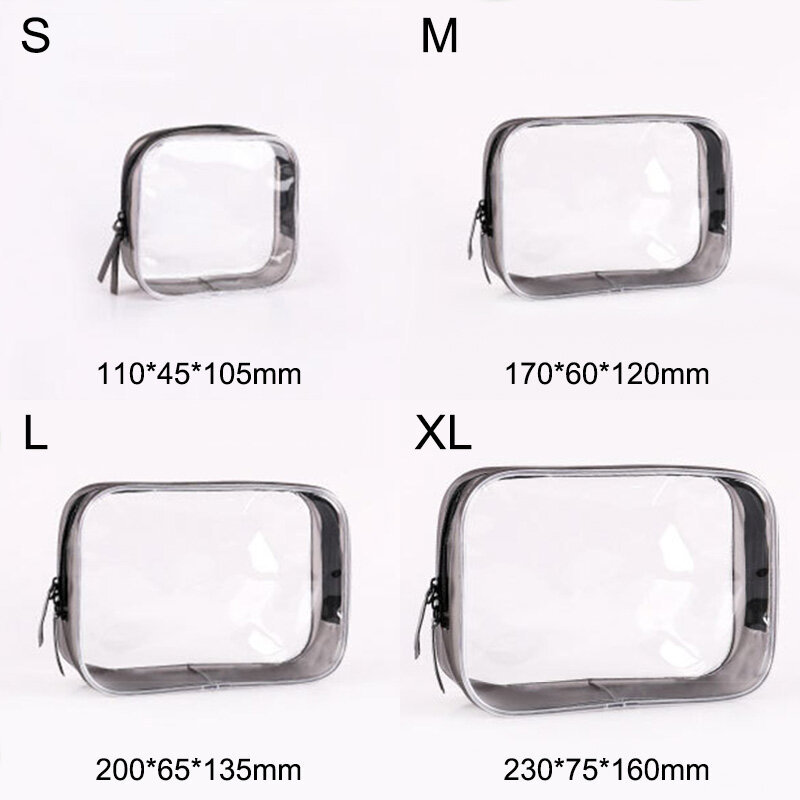 Sacchetto cosmetico in Pvc trasparente impermeabile portatile da viaggio multifunzionale lavaggio custodia in plastica con cerniera