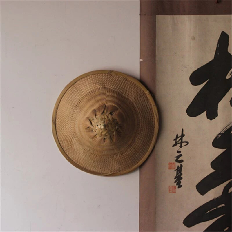 Cappello intrecciato a mano, prodotti in bambù, cappello da pesca con protezione solare in tessuto di bambù, cappello in bambù antipioggia, decorazione paralume