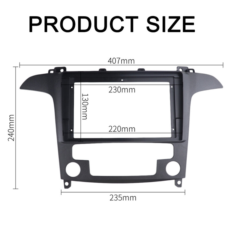 Car Radio Fascia for FORD S-MAX 2006-2015 GPS Navigation Frame 9 INCH Stereo DVD Player Surround Panel Face Plate Dash Kit Bezel