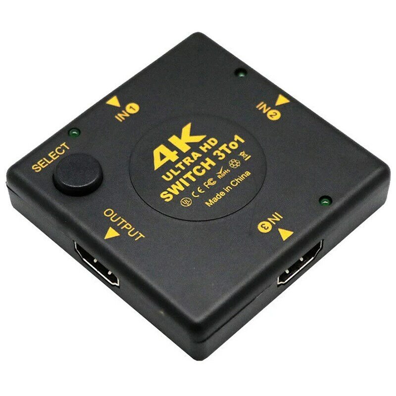 Selector de caja de interruptor 4K HDMI 3 en 1 Out kvm Audio Extractor Hub Splitter Switcher