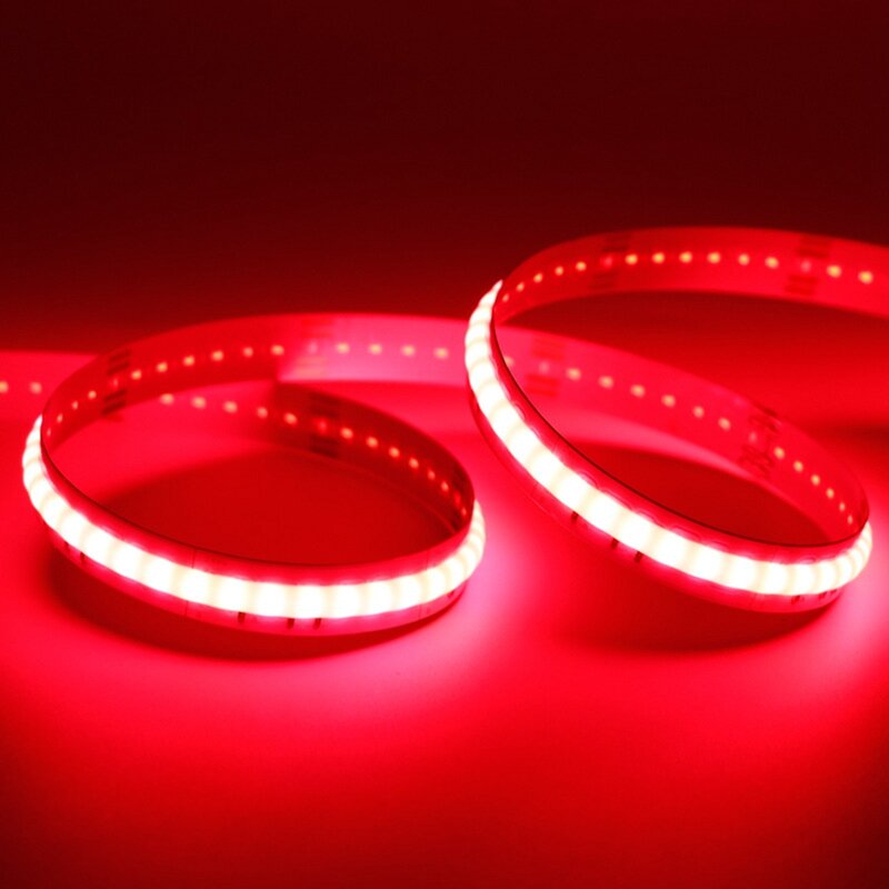 COB LED قطاع 384 المصابيح مرنة COB LED أضواء DC12V الأبيض الدافئة الأبيض COB LED الشريط الأخضر الأزرق الأحمر LED سلسلة