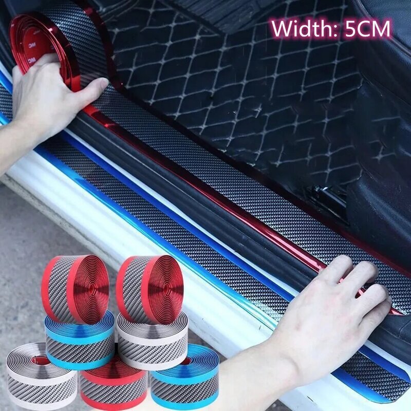 Adesivos de carro protetor filme borda da porta do carro anti risco peitoril da porta proteger fibra de carbono pára-choques anti-colisão adesivos estilo do carro