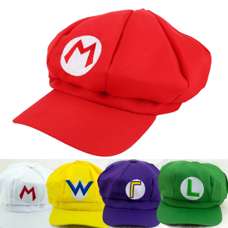 อะนิเมะ Super หมวกหมวก Luigi Bros พิมพ์คอสเพลย์การ์ตูนเบสบอลสำหรับผู้ใหญ่หมวก Waluigi Wario Odyssey Cappy 3D หมวก