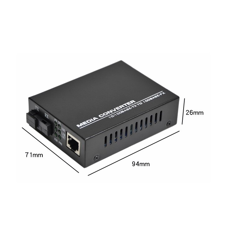 Émetteur-récepteur Fiber optique 10/100M, 1 paire, 1 port Fiber 1 ports Ethernet RJ45, convertisseur de média en Fiber optique monomode