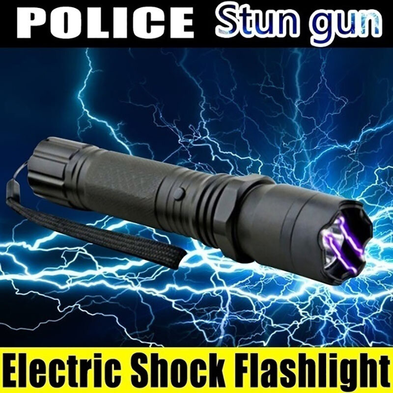 Linterna de autodefensa 1101, choques eléctricos, protégate a ti mismo, multifunción, luces de Flash T6, linterna recargable