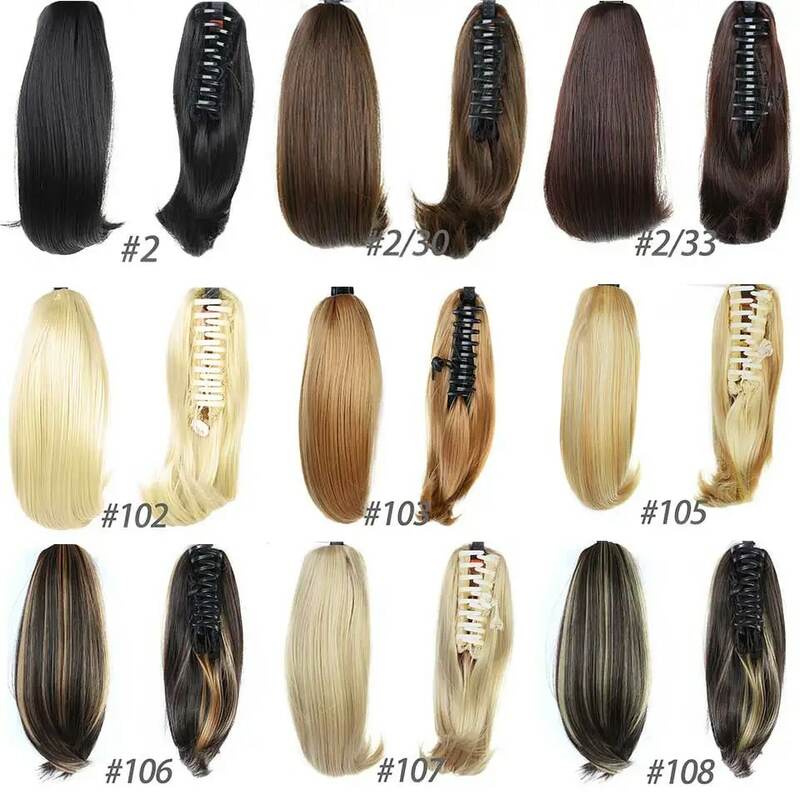 MSTN Synthetic Short Straight Ponytail Extension Claw Clip in Hair Extensions Natural Pony Tail Fake Hair Hairpiece For Women