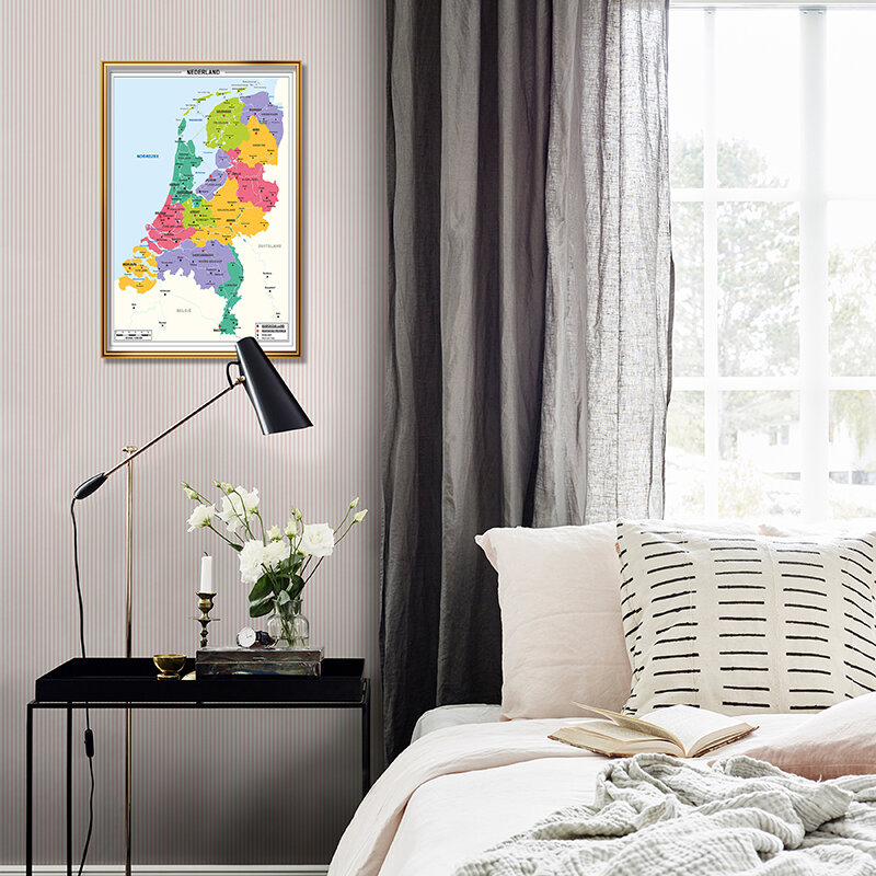 Netherlands s Map Canvas Poster 42*59cm Wall Painting Home Decoration In Dutch Children Education for School Supplies