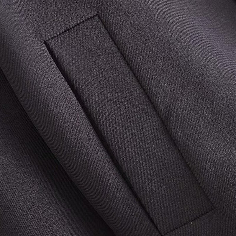 ZXQJ-Chaqueta corta con bolsillos para mujer, abrigo informal de manga larga, Color liso, Estilo Vintage, elegante, 2023