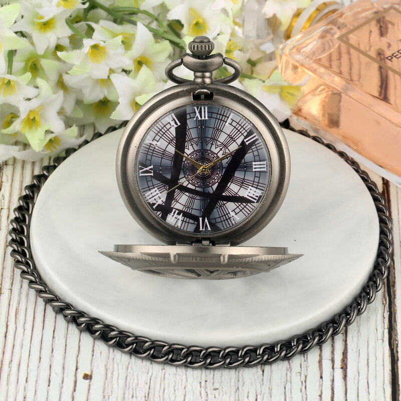 Kreatywna torba w stylu Retro zegarek pamiątka Hollow w kształcie oczu wisiorek kwarcowy zegar kieszonkowy łańcuch/fob Antique zegarek prezenty dla mężczyzn