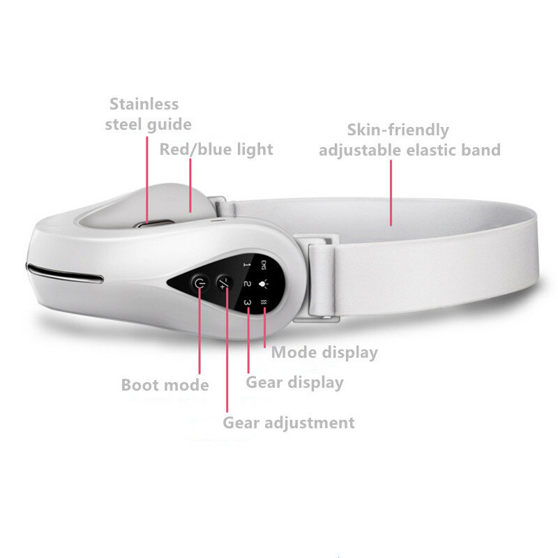 Ems Perangkat Pengangkat Wajah Mikro-arus LED Terapi Foton Pijat Wajah Getaran Dagu Ganda Perangkat Pengangkat Wajah V-line