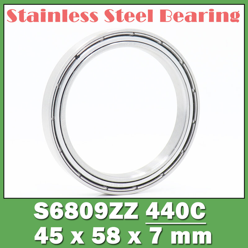 S6809ZZ Bearing 45*58*7 mm ( 5 PCS ) S6809 Z ZZ S 6809 440C Stainless Steel S6809Z Ball Bearings