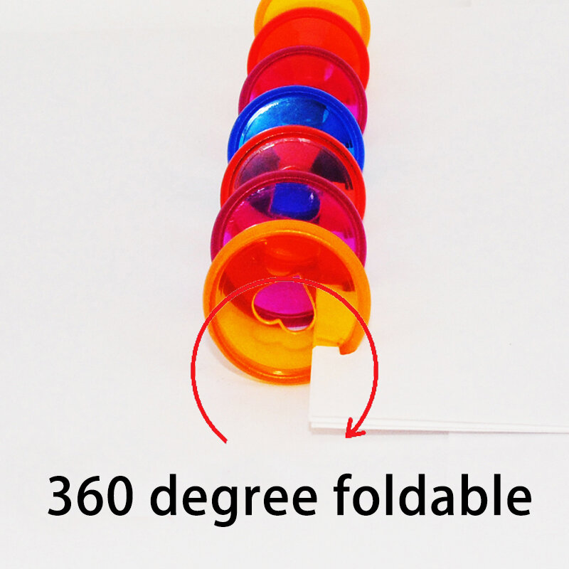 100pcs 28mm Mushroom Hole Binder Transparent Colorful Planner Rings Binder Notebook Binder 360 Degree Foldable Office Supplies