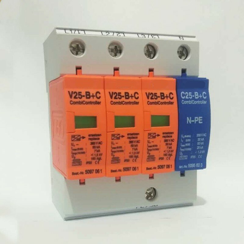 Protetor de sobrecarga elétrica, 7-50ka visual + c/3 + npe, conector de 385v ac