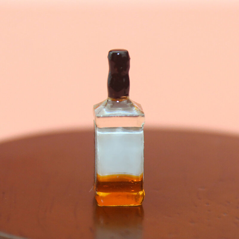 Botella de Whisky en miniatura para casa de muñecas, Mini copa de juguete ob11 bjd, accesorios de decoración para casa de muñecas, 1/12