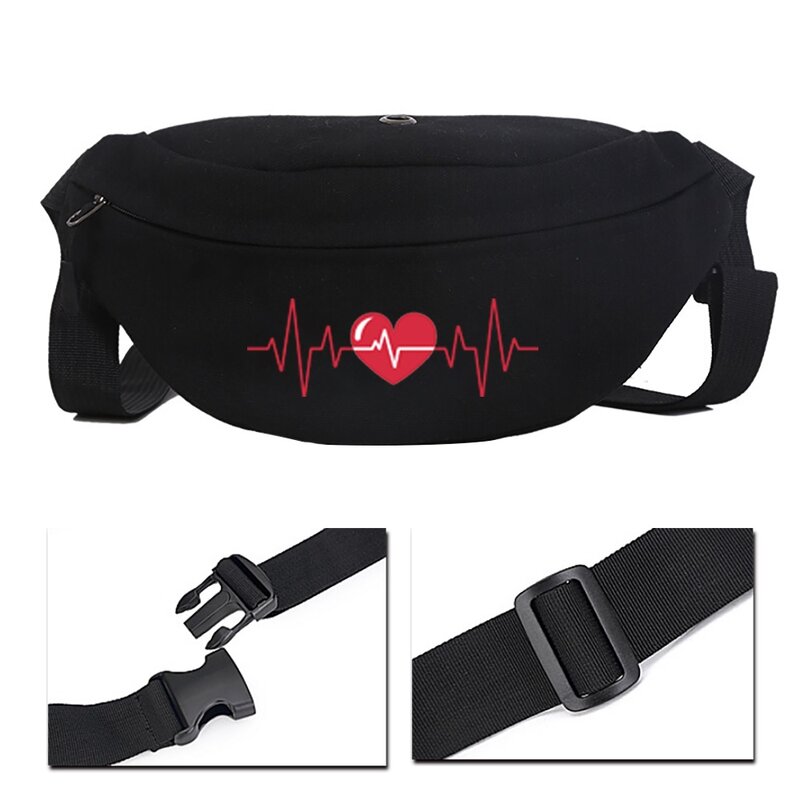 Multifuncional saco da cintura dos homens ao ar livre esportes amor padrão impressão moda fitness bolsa de ombro ciclismo saco caixa registradora carteira