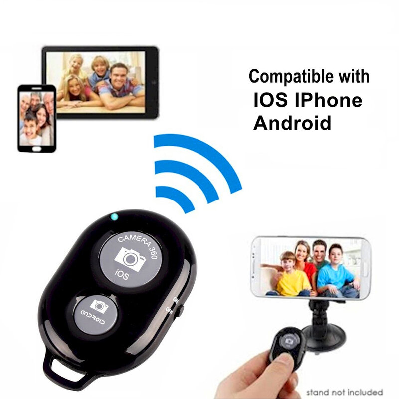 Bouton de déclenchement pour selfie, accessoire, contrôleur d'appareil photo, télécommande compatible Bluetooth