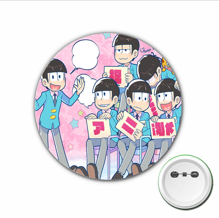 3pcs Japão anime Cosplay Matsuno Osomatsu Emblema dos desenhos animados Pinos Broche para Mochilas sacos Emblemas Botão Roupas Acessórios