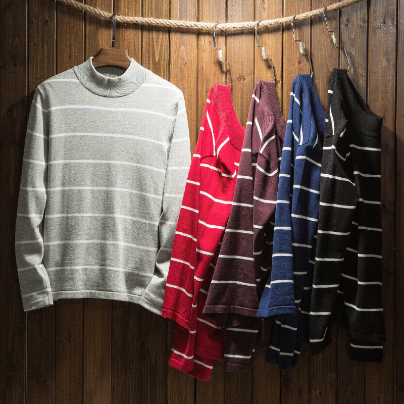 MRMT 2021 nuovissimo maglione invernale da uomo a righe collo alto maglione soprabito per abbigliamento maglione maschile