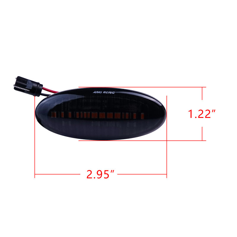 ANGRONG 2X ambra dinamica LED indicatore laterale ripetitore luce lente nera L + R per Nissan Cube Note Qashqai Micra