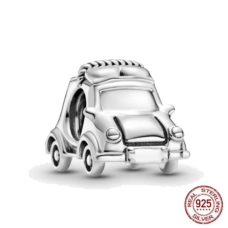 Abalorio de plata de ley 925 para coche eléctrico, compatible con pulseras Pandora originales, fabricación de joyas Diy, novedad