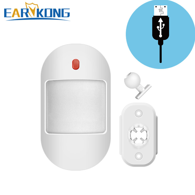 EARYKONG Motion Sensor Detektor 1527 Typ 433MHz Drahtlose Infrarot Detektor Unterstützung 5V USB netzteil Für home alarm system