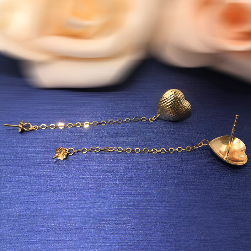 Madalena Sarara-Boucles d'oreilles style cœur en or pur 18 carats, résultats de bijoux, pendentif bricolage, exécutif