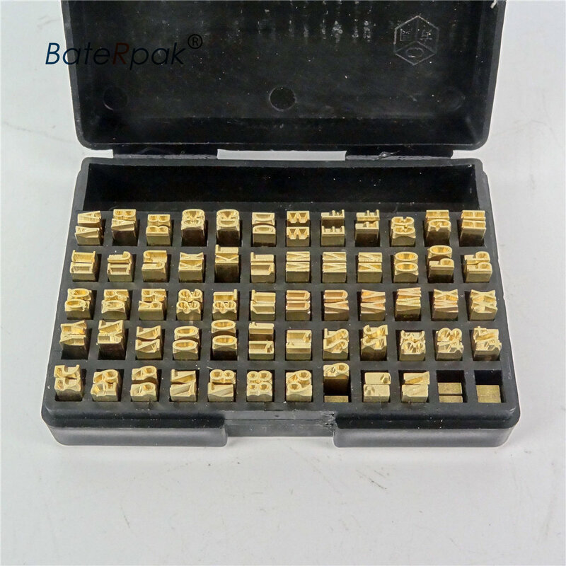 BateRoak 2x4x1 5mm/2x3x15 mosiężne litery, DY-8 wstążka maszyna kodująca znaki 73/120 sztuk/pudło