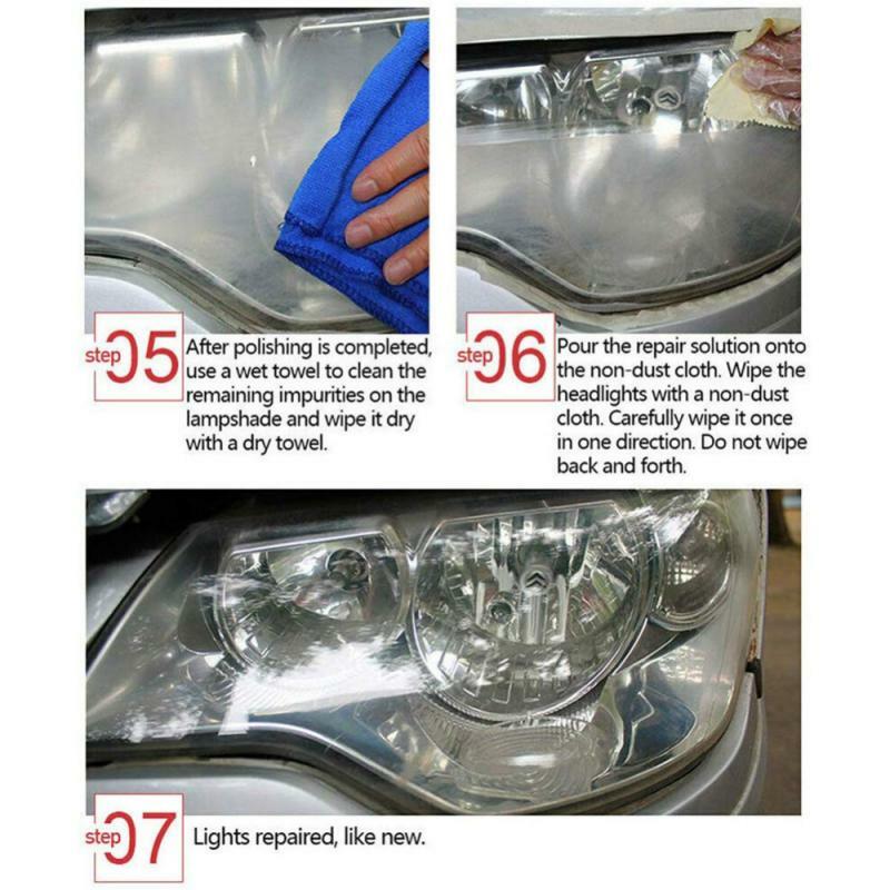 20ml carro farol reparação reparação solução de revestimento kit de reparação farol polimento anti-risco líquido vidro do farol restaurar