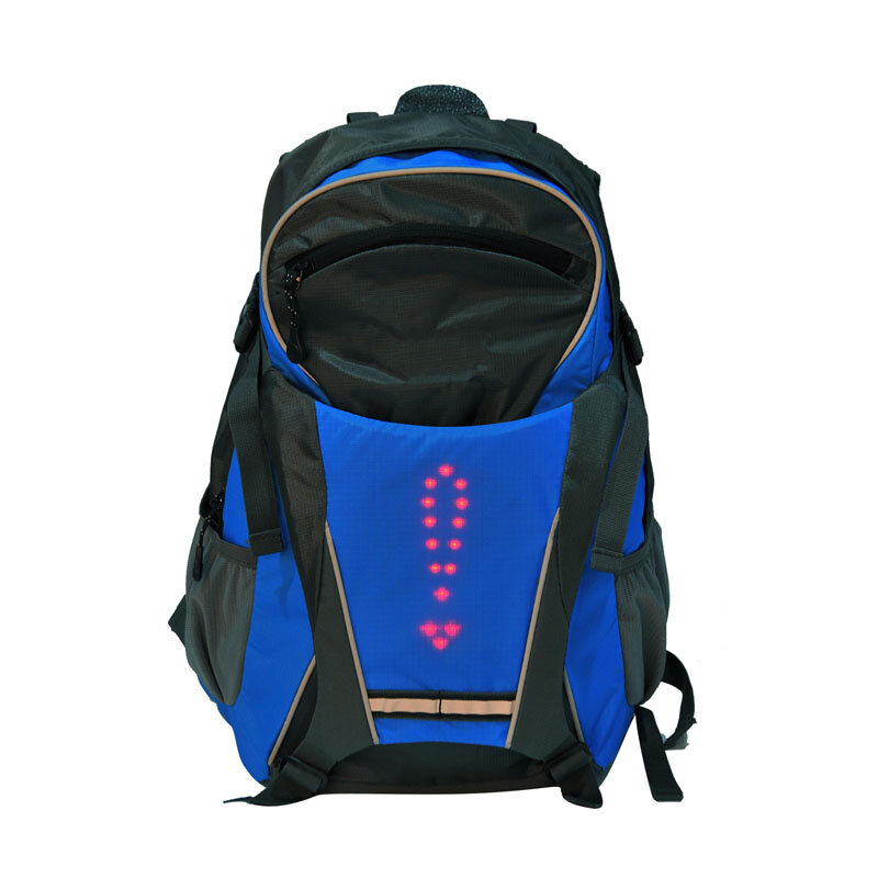 18L Cycling Safety Backpack with Rear LED Signal Indicators for e Bike e-Scooter Reflective Running Backpack