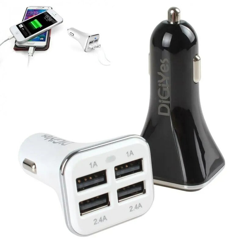 34W 5V 6.8A 4-USB พอร์ตรถบุหรี่ไฟแช็ก Socket Charger