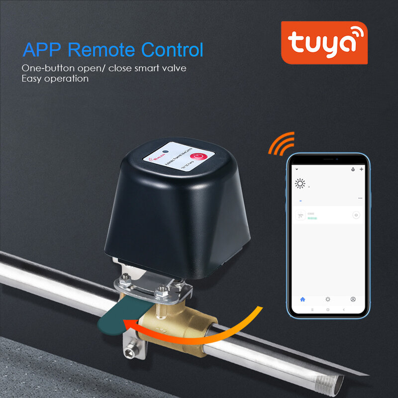Controlador de válvula inteligente Tuya Wifi/Zigbee para tubería de Gas, cierre automático, Compatible con Alexa y asistente de Google