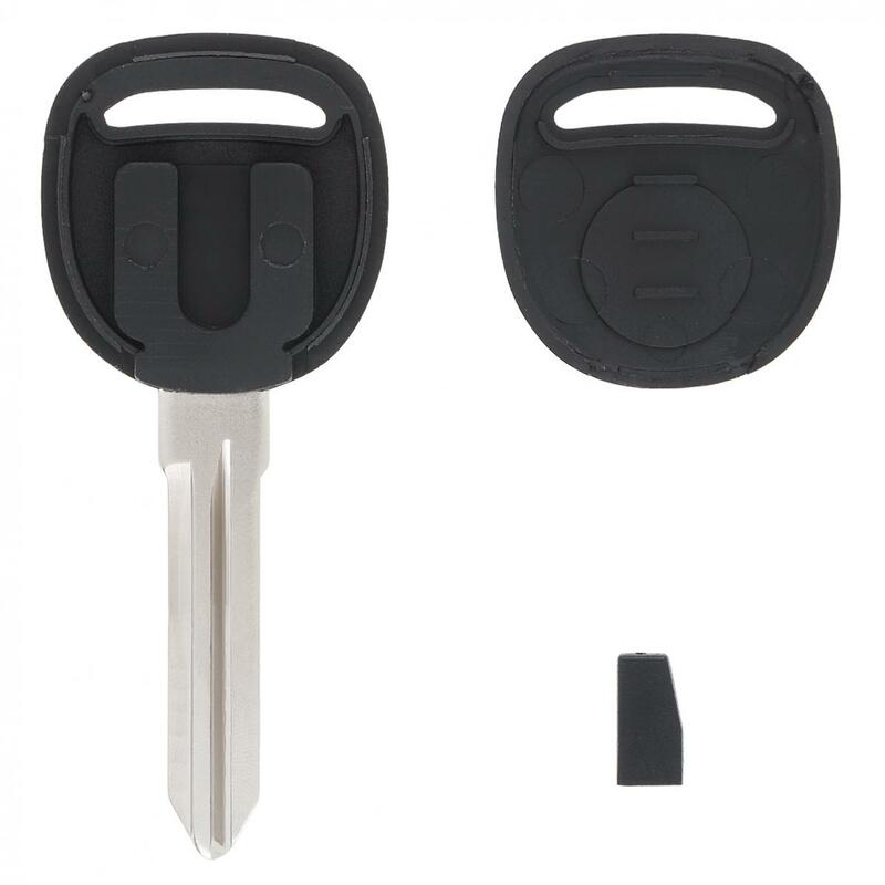 Transpondedor de repuesto negro, llave de encendido sin cortar, hoja en blanco con Chip ID46 apto para Chevrolet, 1 unidad