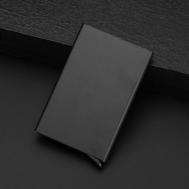 Porta Carte di credito antifurto Unisex blocco automatico RFID custodia per Carte di credito portafoglio in metallo porta Carte Protector