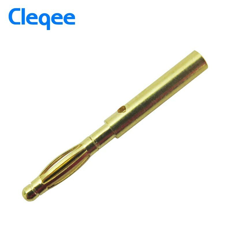 Cleqee-conector apilable de cobre chapado en oro para sondas de prueba, 10 piezas, 2mm, Banana, 5 colores