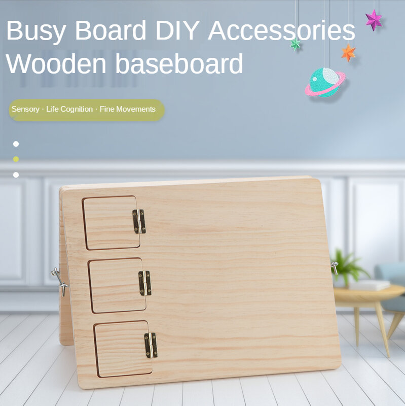 Children's Busy Board DIY Accessories Toys Base Boards Pine Solid Wood Early Education Educational Self-made Toys Busyboard