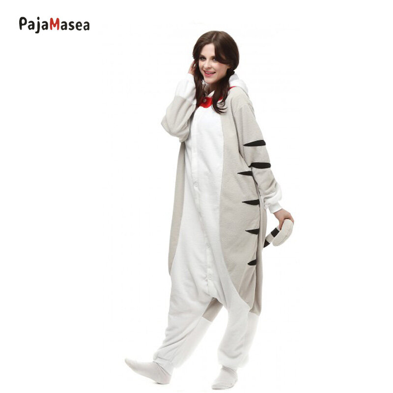 Пижама-комбинезон унисекс, пижама с изображением кошки и сыра, пижама-Кигуруми для взрослых, для женщин и мужчин, косплей с животными, костюм для Хэллоуина