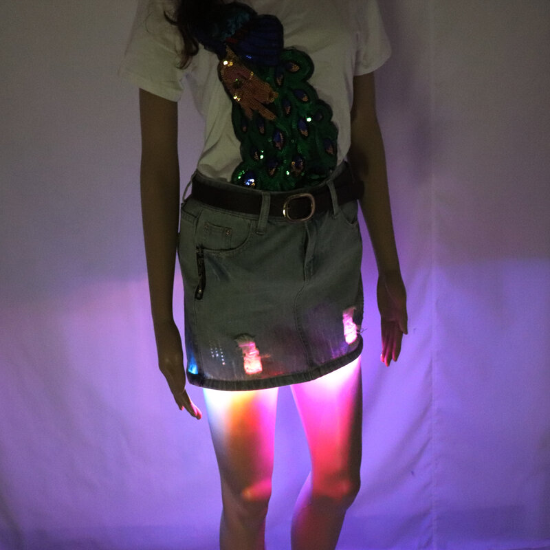 Mini jupe Sexy pour fête boîte de nuit, Mini jupe moulante à tout type, tendance pour femme, LED