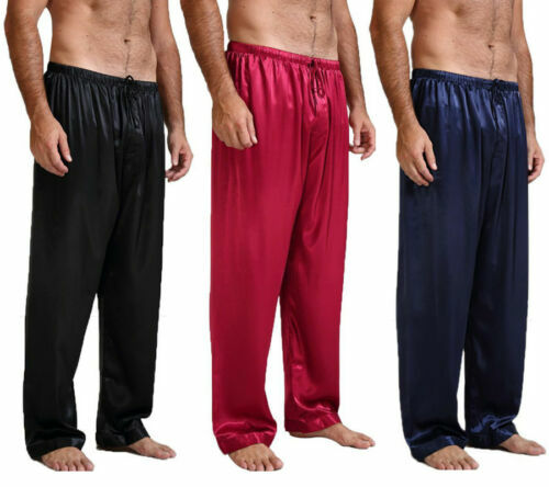 Летние Новые мужские свободные атласные штаны, штаны для сна, одежда для сна из вискозы, домашняя пижама, одежда для сна, штаны, 4 цвета