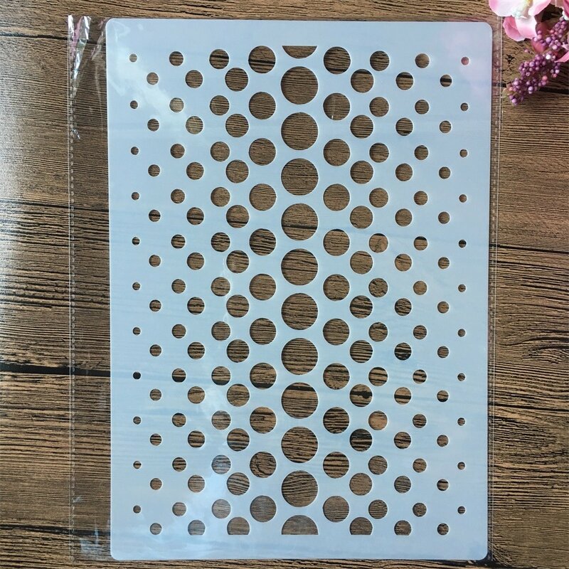 A4 29cm Dot Round Texture DIY Layering Stencils Wall Painting Scrapbook Coloring Embossing Album Decorative Template