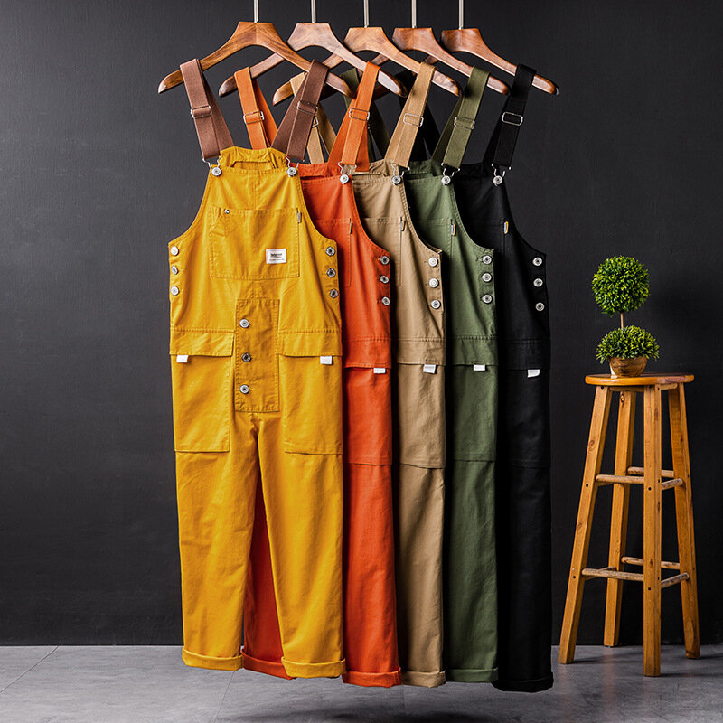 2023 Sommer Männer Träger hose einfarbig lässig Overalls Frauen Streetwear Jogger Multi Taschen Mode Hosenträger Cargo Overalls