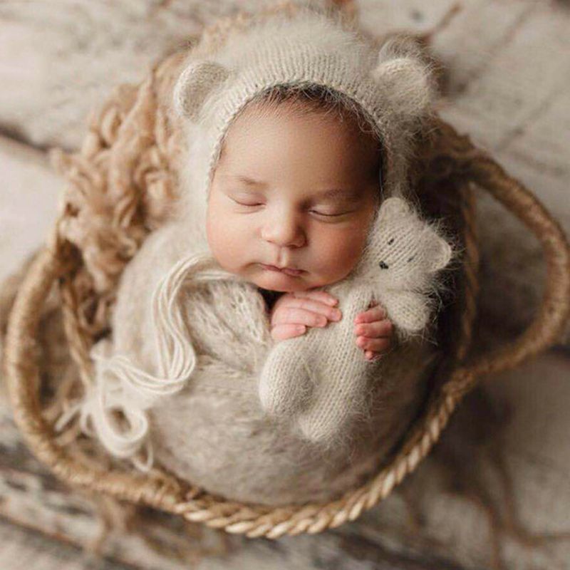 Newborn Photo Shooting Basket Baby Full Moon Photography Props Children Woven Baskets