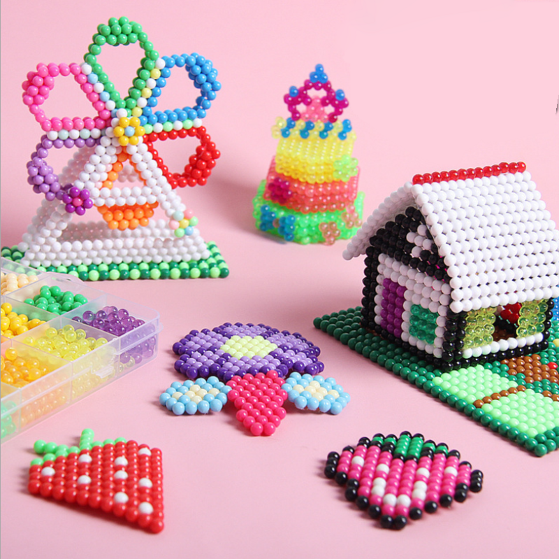 5000 sztuk/paczka koraliki Hama Puzzle magiczne koraliki DIY Spray wodny kulka perlen ręcznie robione zabawki 3D dla dziewczynek dzieci