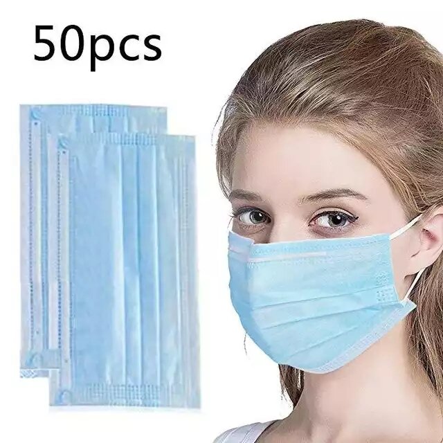 Unidades de mascarilla 50 sanitaria médica desechable, protección bucal, máscara quirúrgica de 3 capas con mascarilla respirador