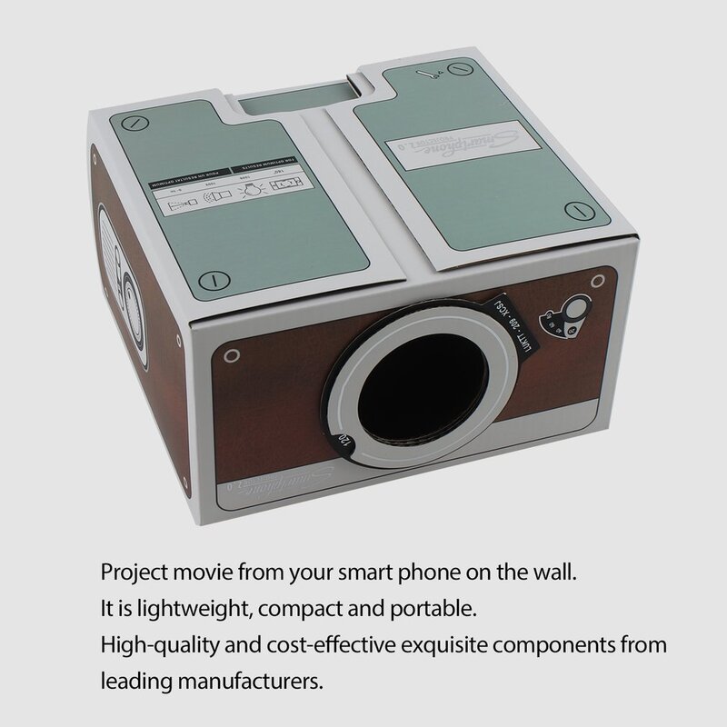 Компактный развлекательный проектор второго поколения «сделай сам» для смартфона, домашнего кинотеатра, простая установка